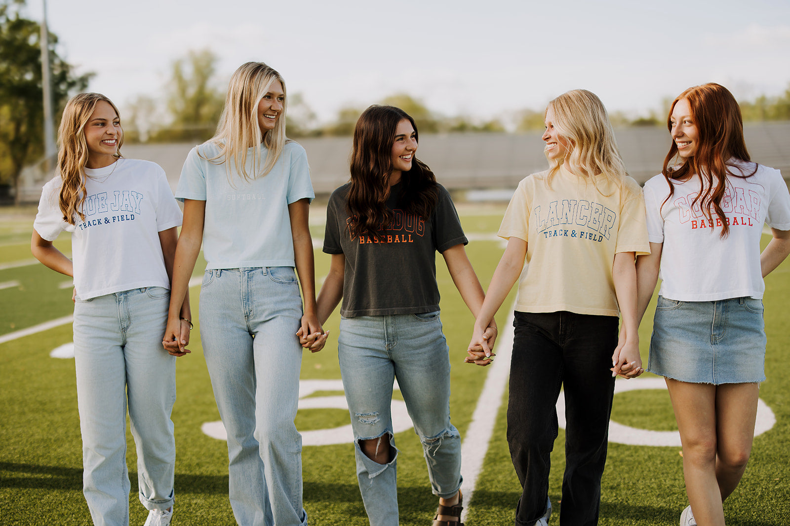 Cougar Block Letter Custom School Tee