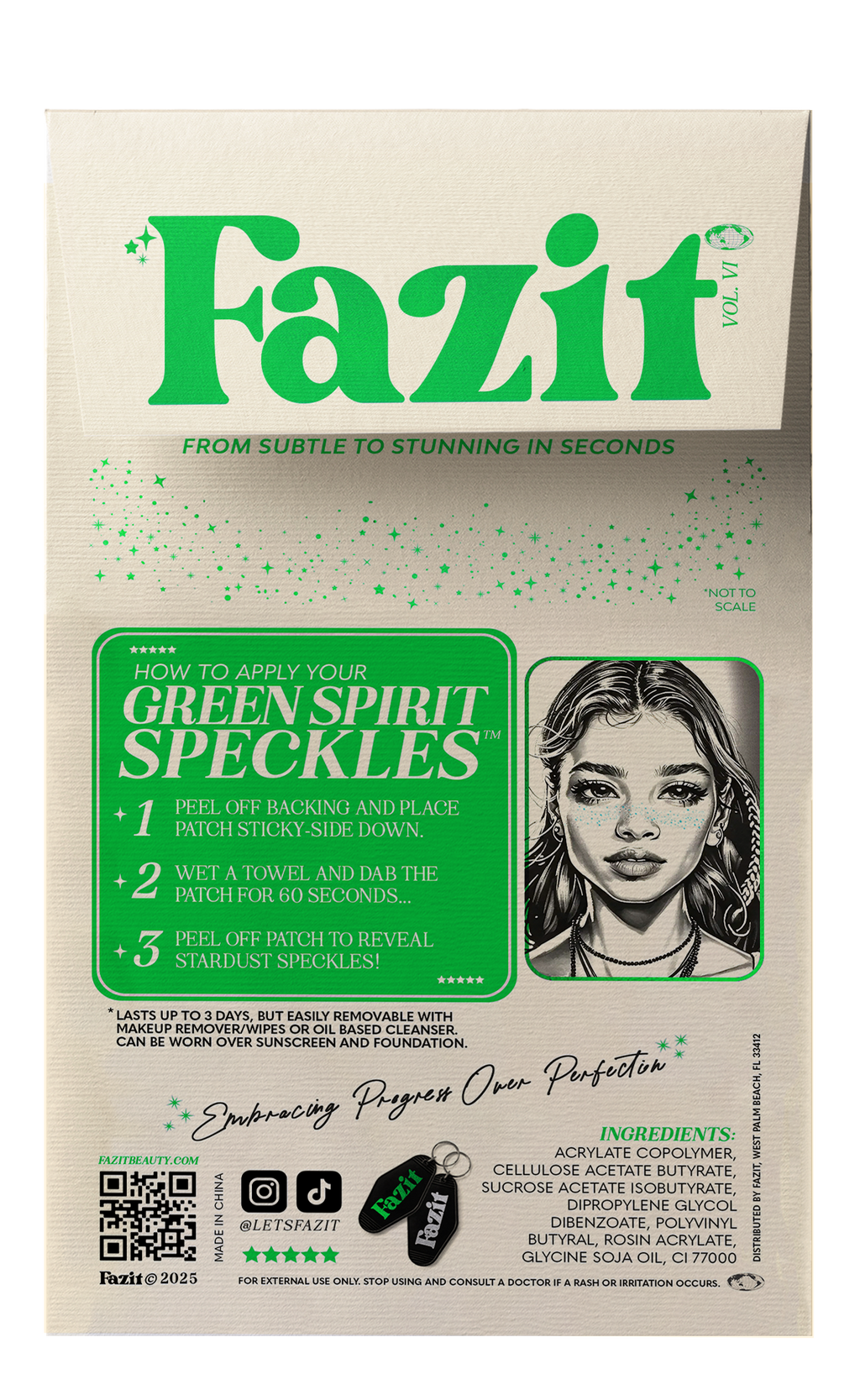 Green Spirit Speckles Makeup Patches - Team Spirit