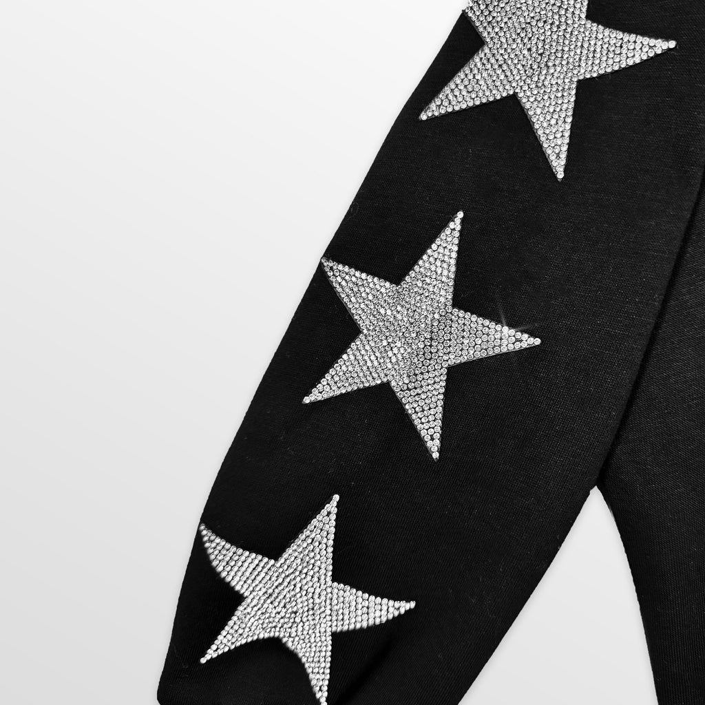 PREORDER Gameday Couture Rhinestone Sleeve Sweatshirt Black