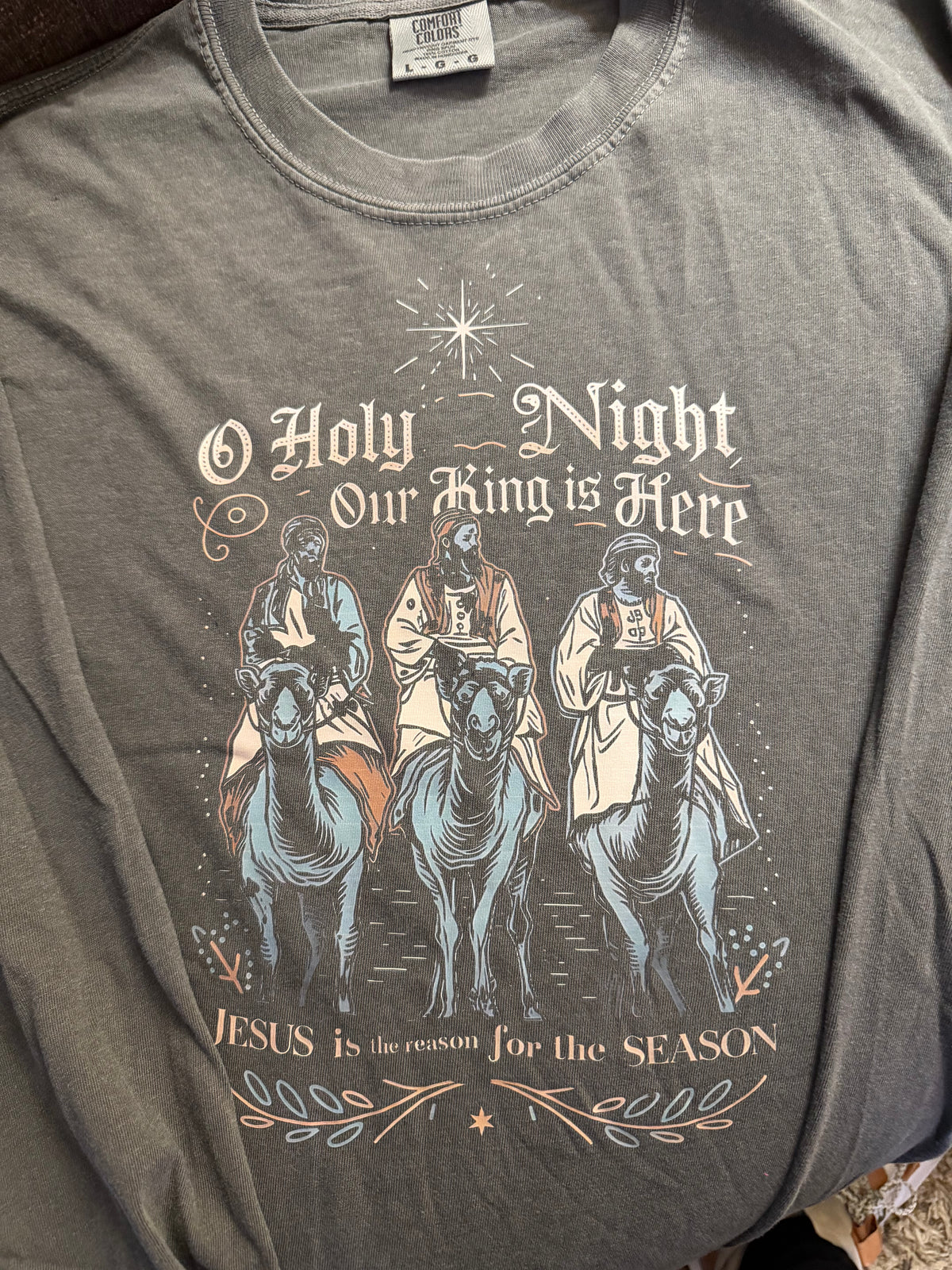 Christmas O Holy Night Long Sleeve Comfort Colors (L)