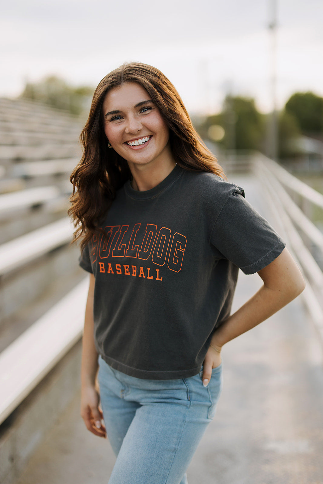 Bulldog Block Letter Custom School Tee