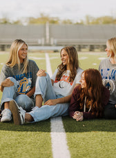 Youth / Adult School Faded Oversized Long Sleeve Washed T-Shirt FINAL SALE