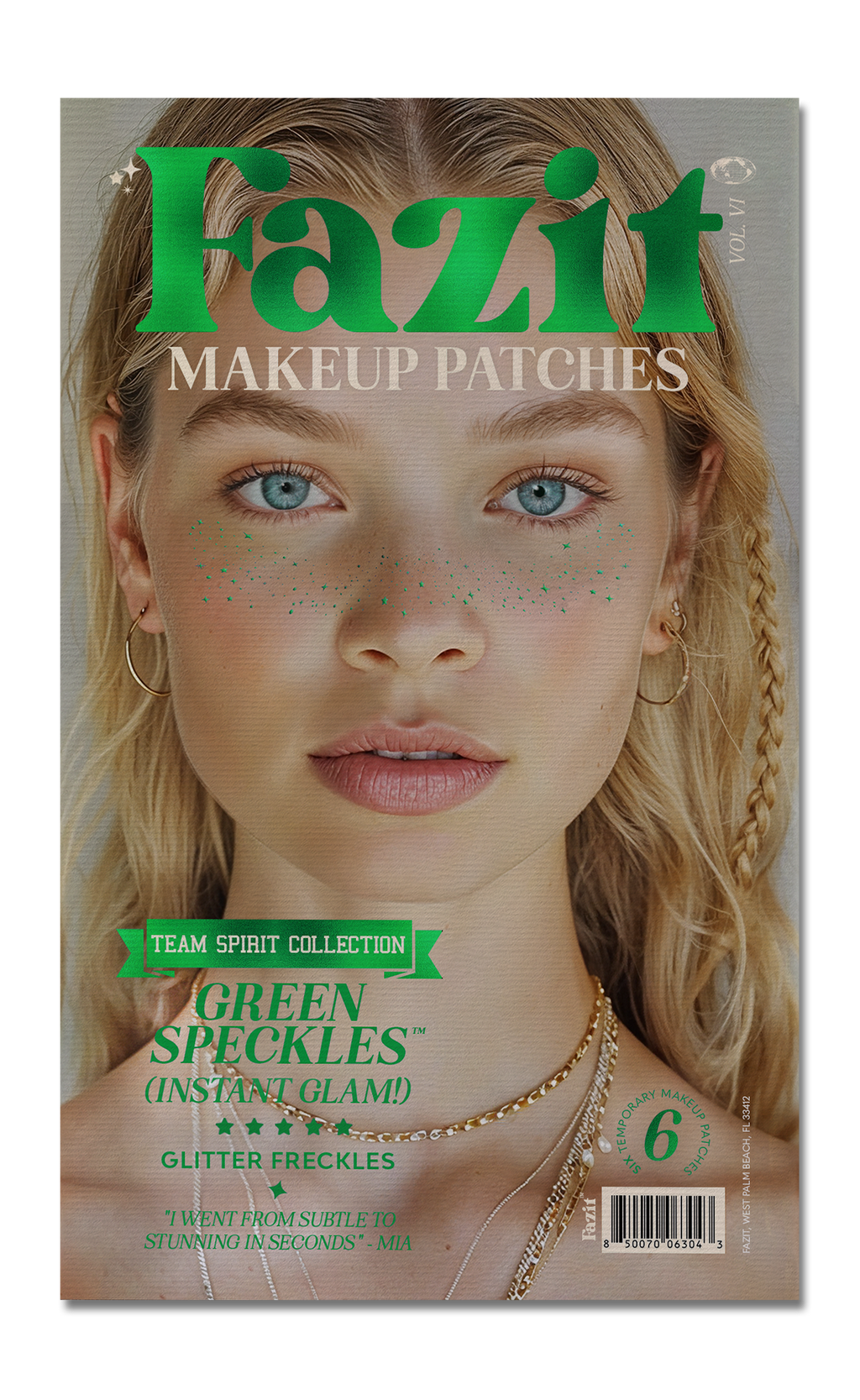 Green Spirit Speckles Makeup Patches - Team Spirit