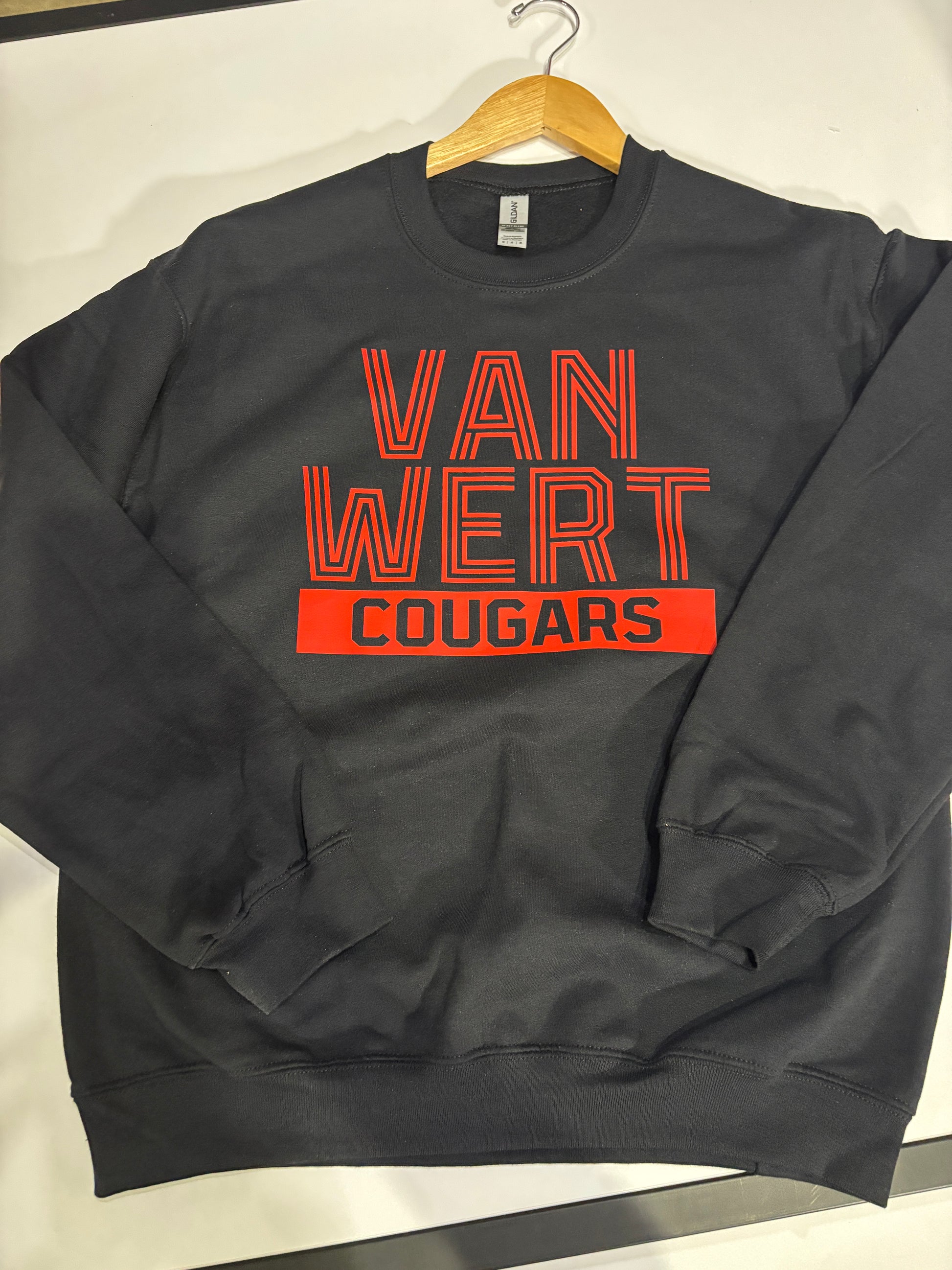 Van Wert Striped Font Adult Crew