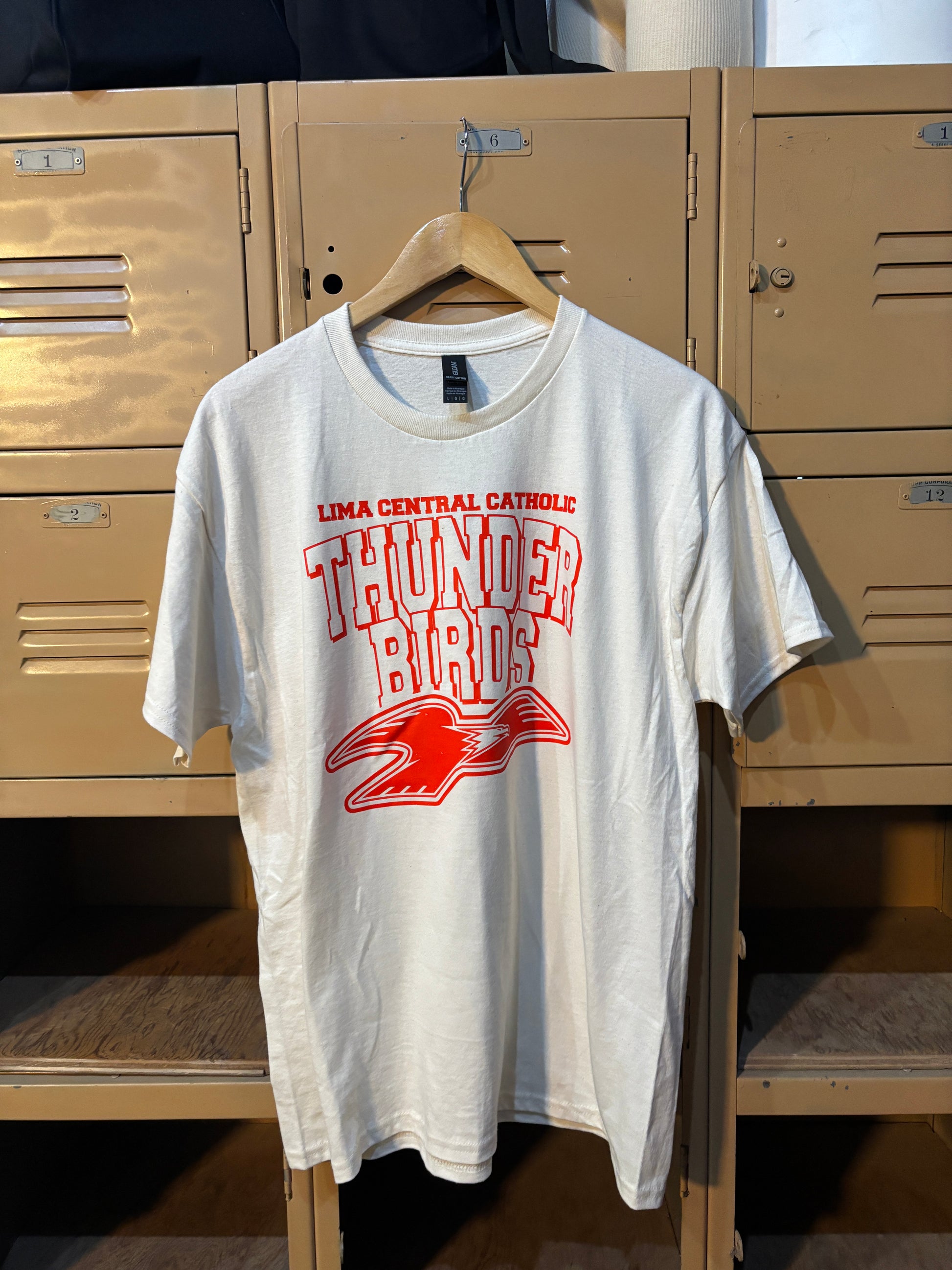 Lima Central Catholic on Natural T-Shirt