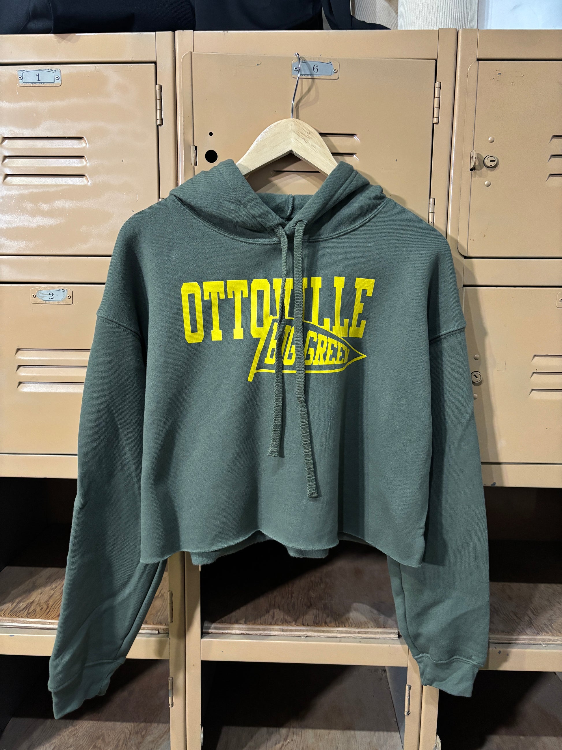 Ottoville Big Green Flag Cropped Hoodie