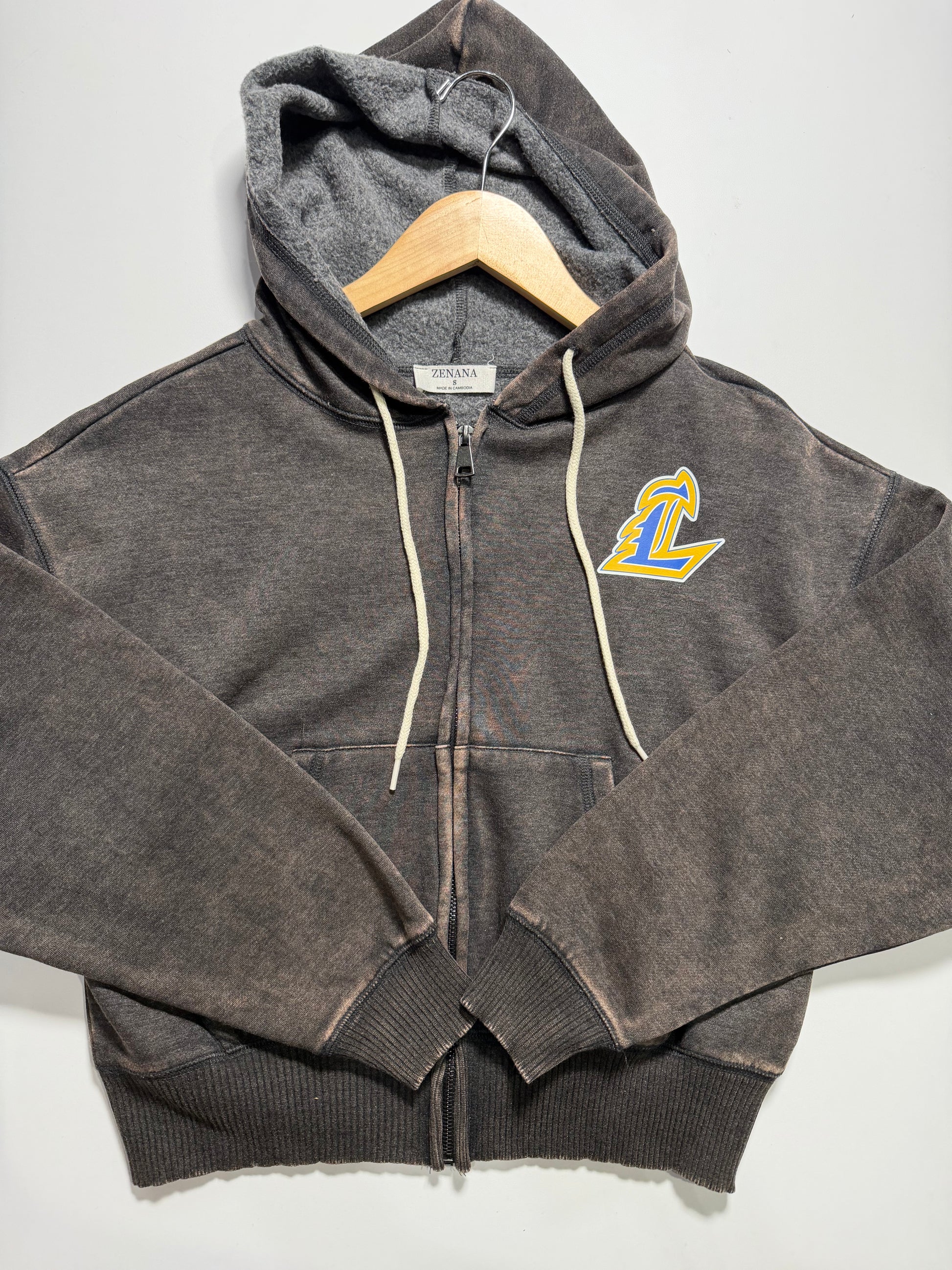 Lincolnview Distressed Crop Hoodie