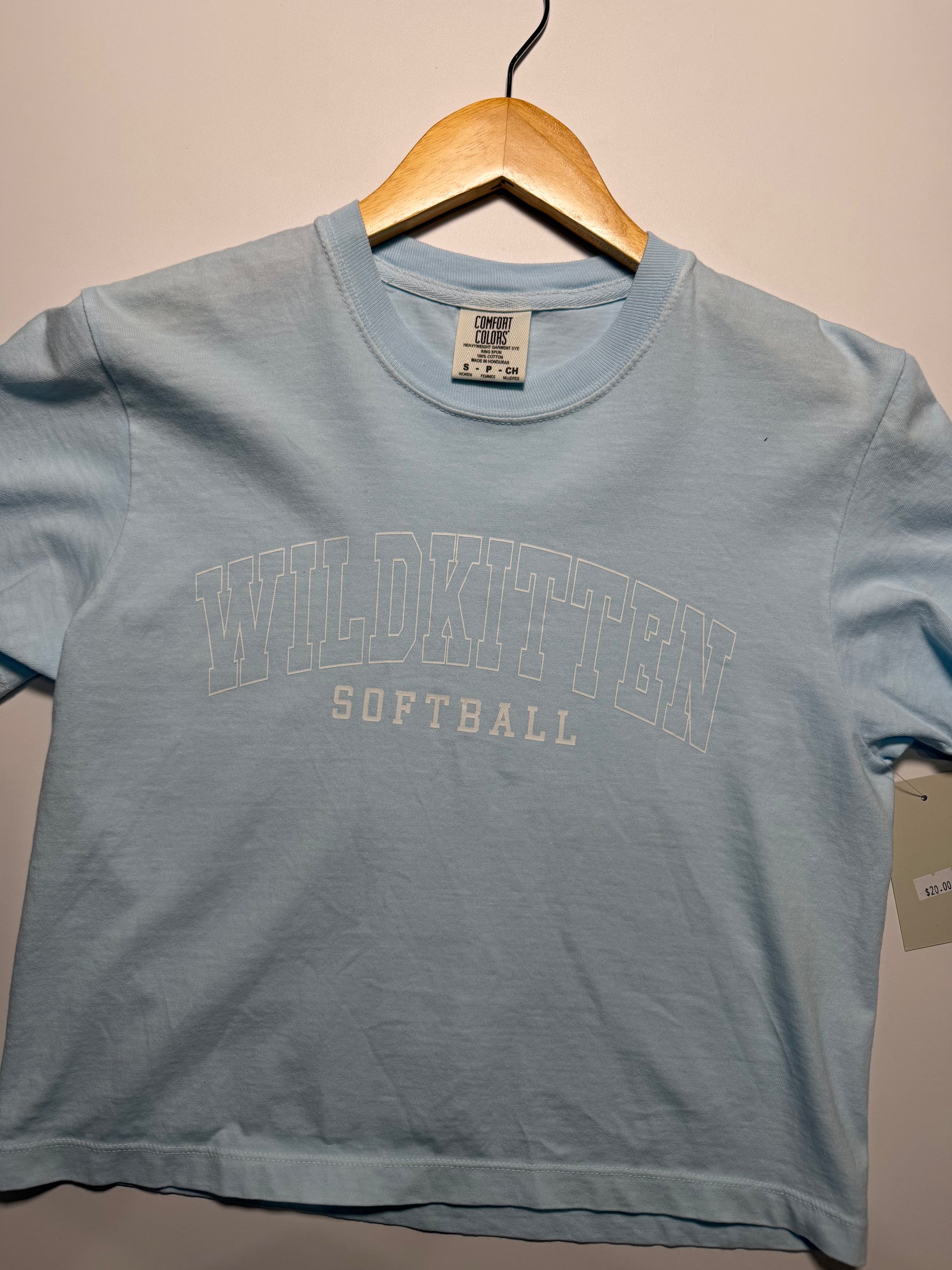 Bath Cropped Large Font Bath Softball T-Shirt