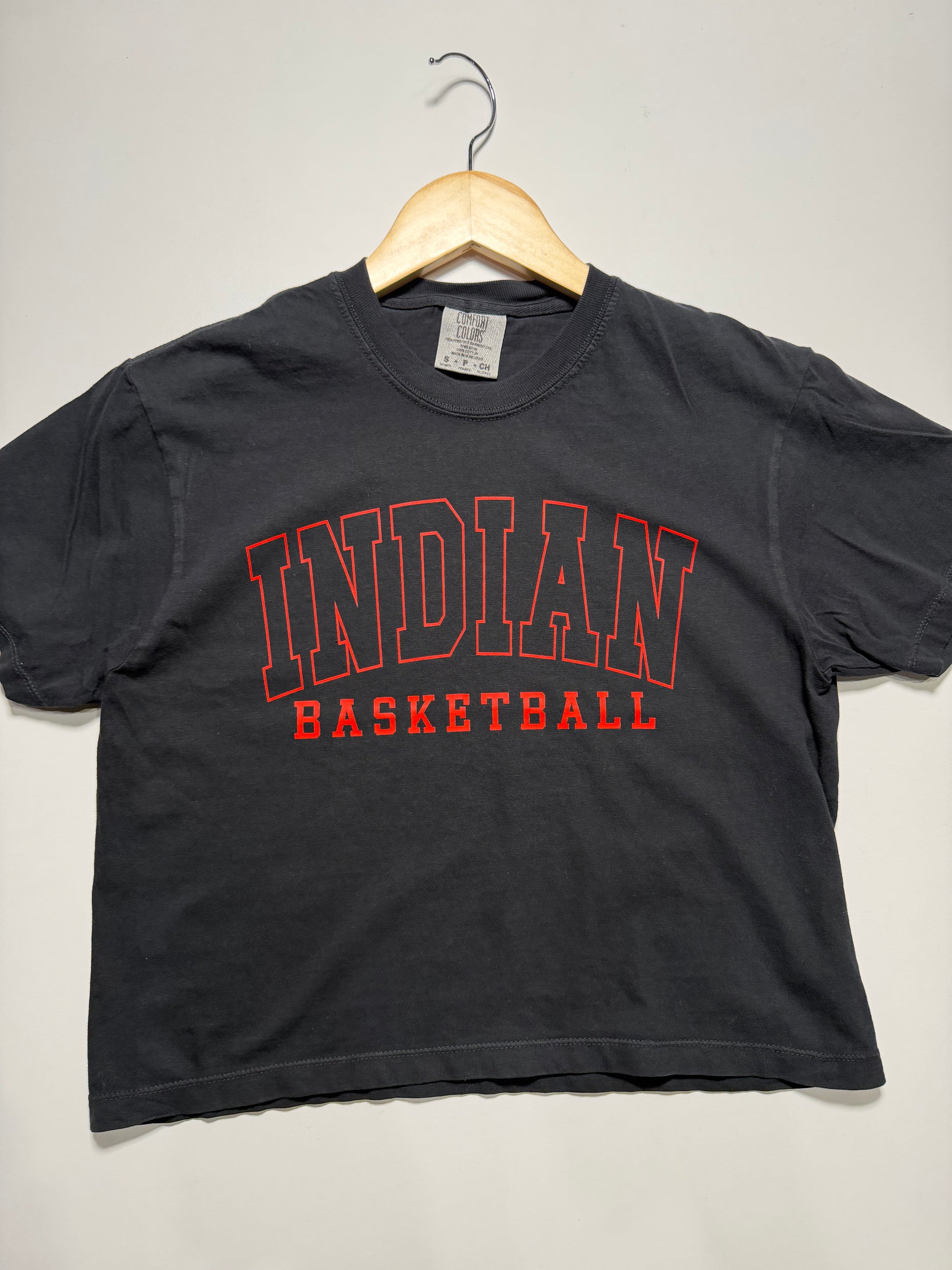 Shawnee Large Font Shawnee Basketball Cropped T-Shirt