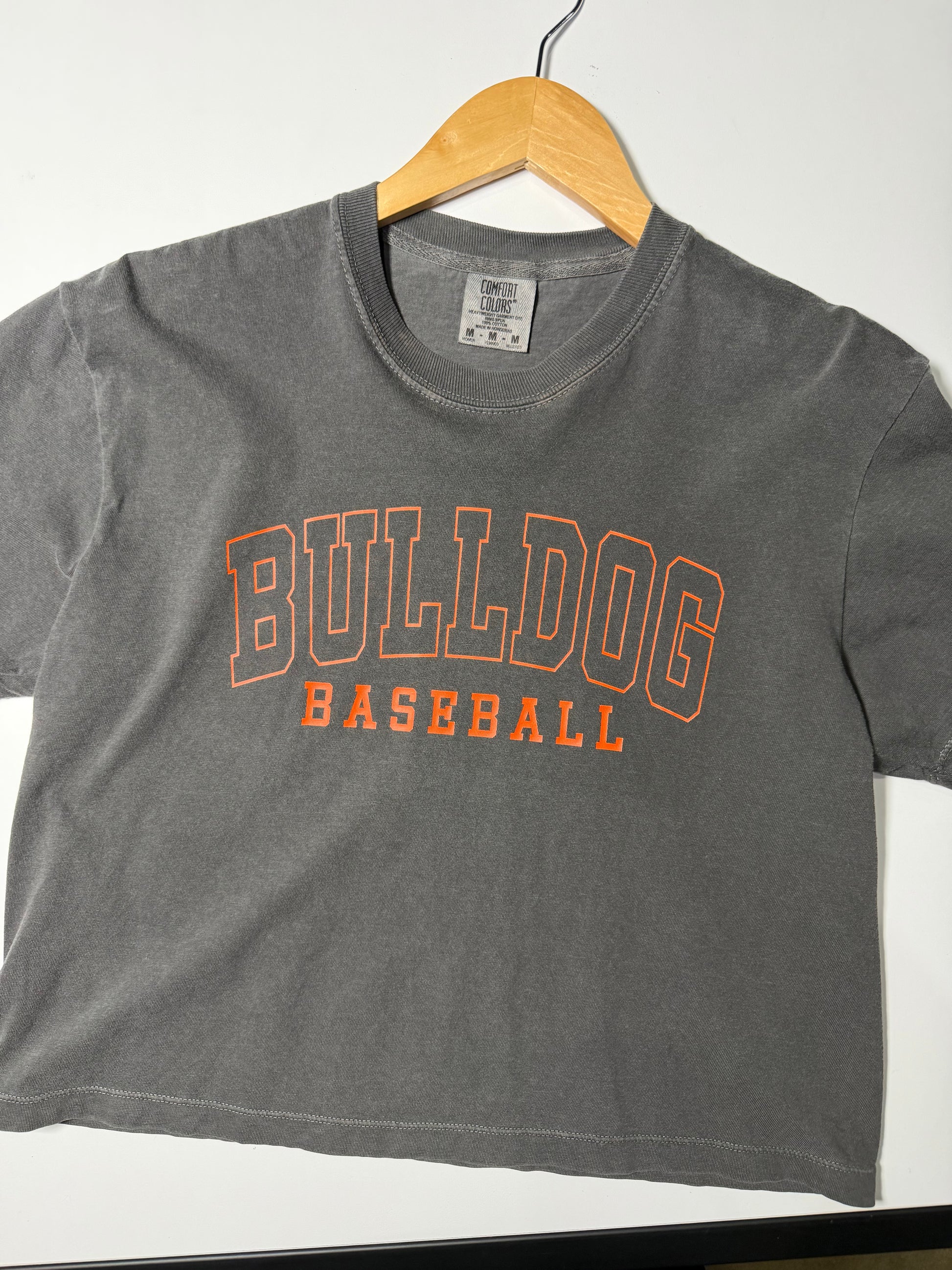 Elida Bulldog Large Font Baseball Cropped T-Shirt