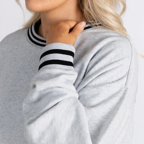 Adult Gameday Couture Vintage Striped Cuff Fleece Sweatshirt