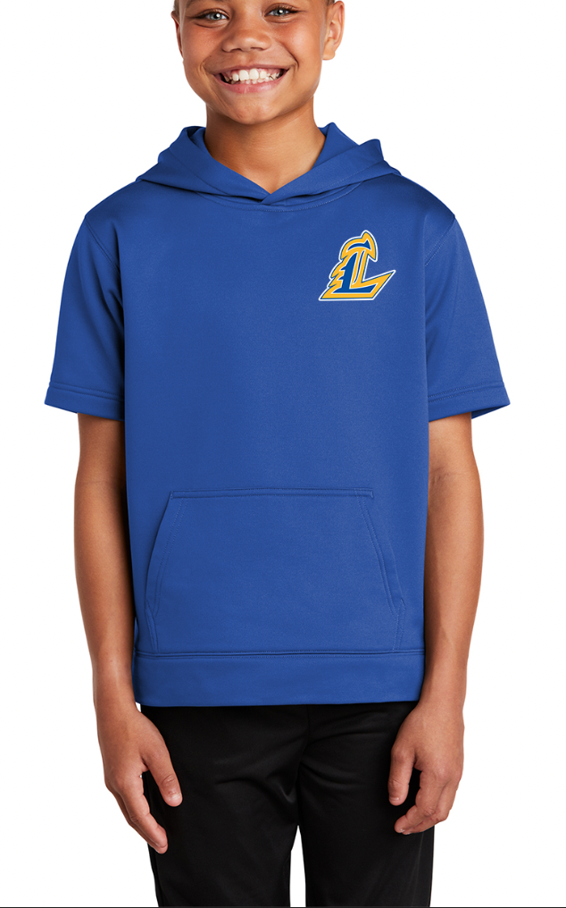 Lincolnview Sport-Tek Short Sleeve Fleece Hooded Pullover