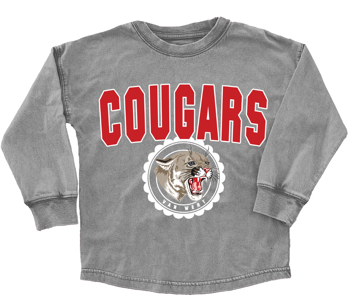 School Faded Long Sleeve Washed T-Shirt