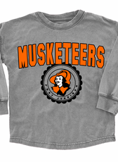 Youth / Adult School Faded Oversized Long Sleeve Washed T-Shirt FINAL SALE