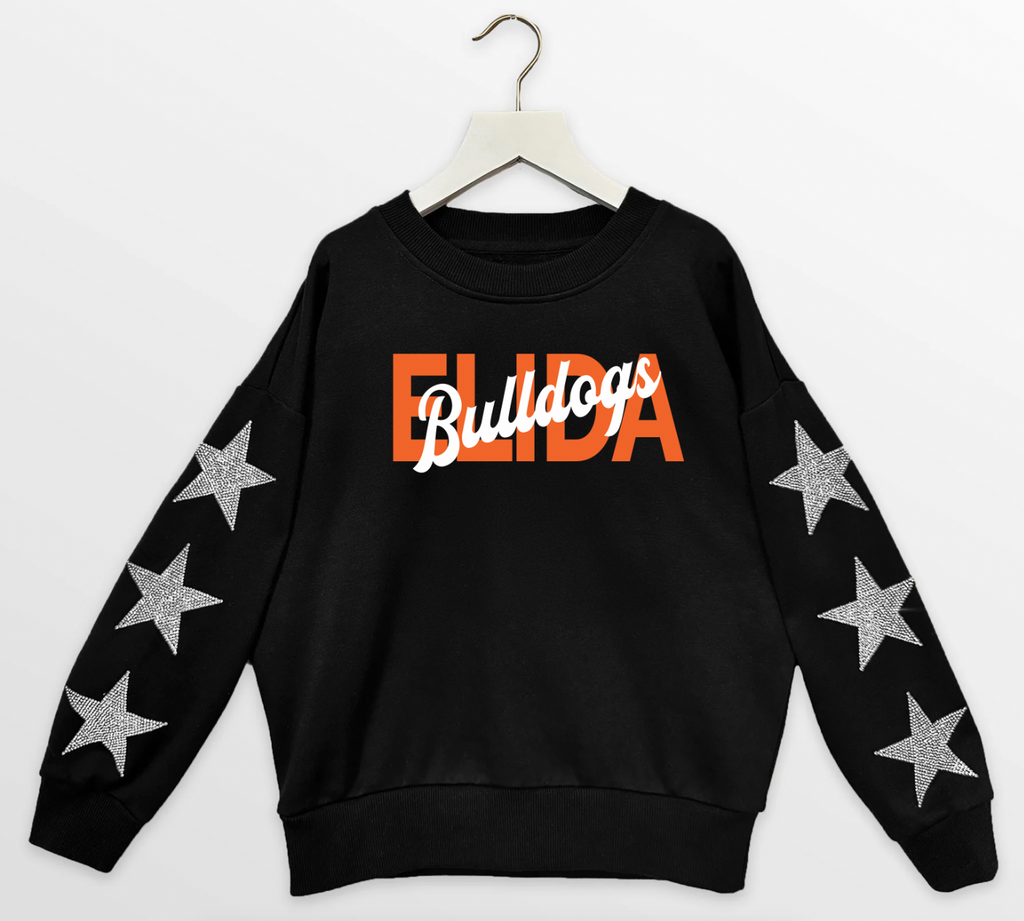 PREORDER Gameday Couture Rhinestone Sleeve Sweatshirt Black