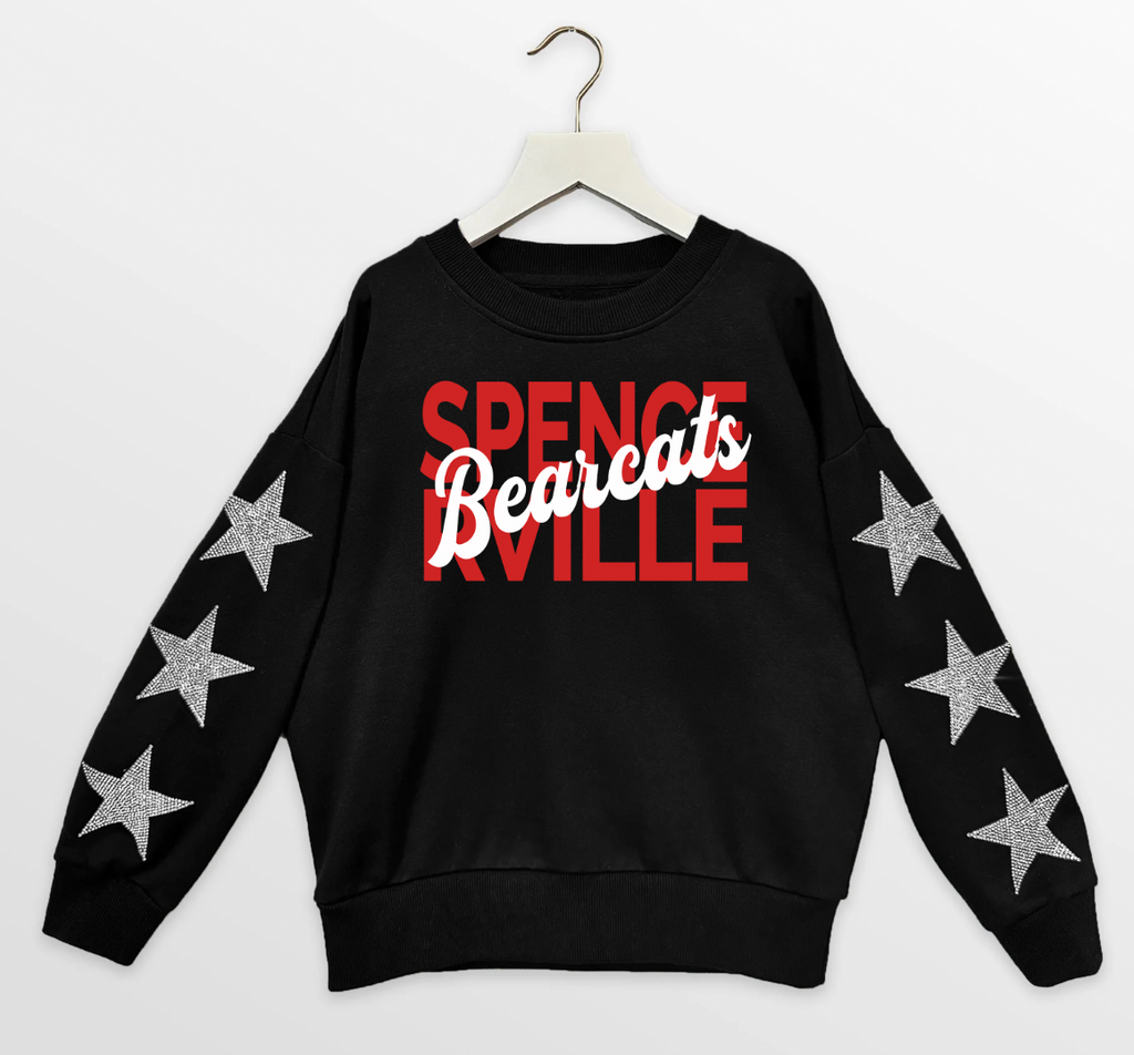 PREORDER Gameday Couture Rhinestone Sleeve Sweatshirt Black