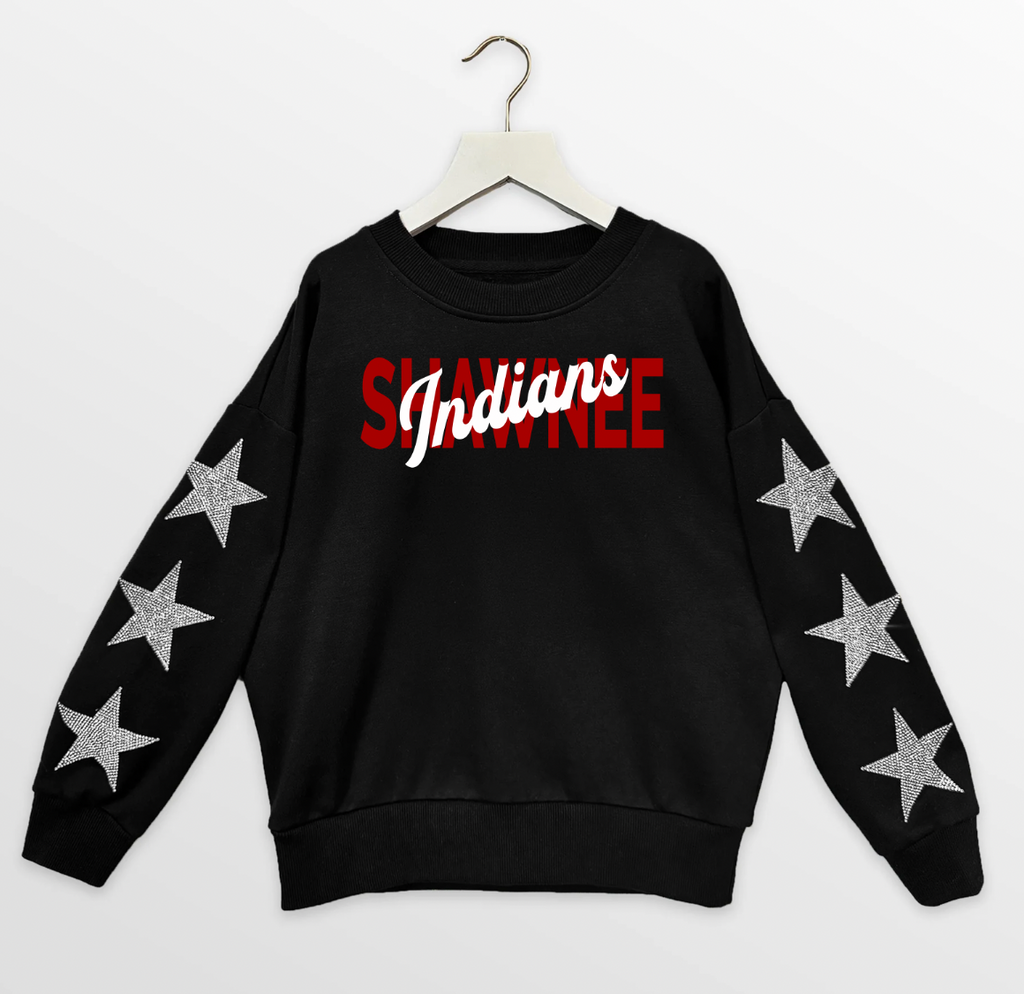 PREORDER Gameday Couture Rhinestone Sleeve Sweatshirt Black