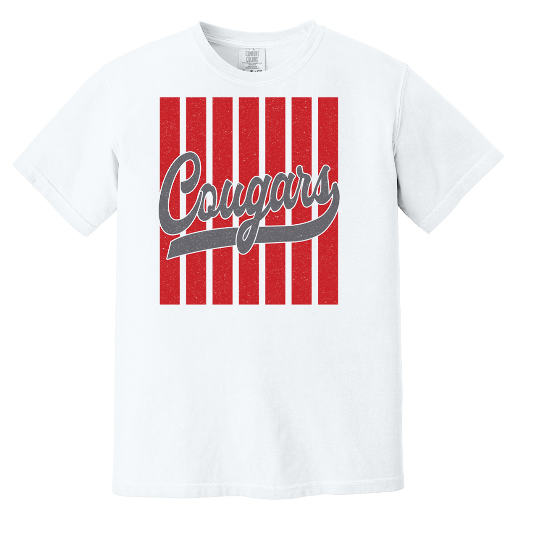 Cougars Striped Fan Comfort Colors T-Shirt