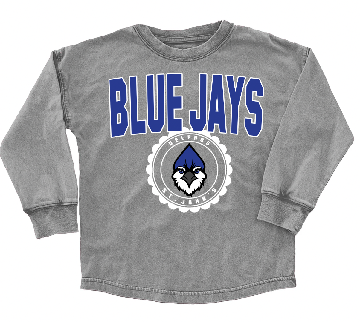 School Faded Long Sleeve Washed T-Shirt