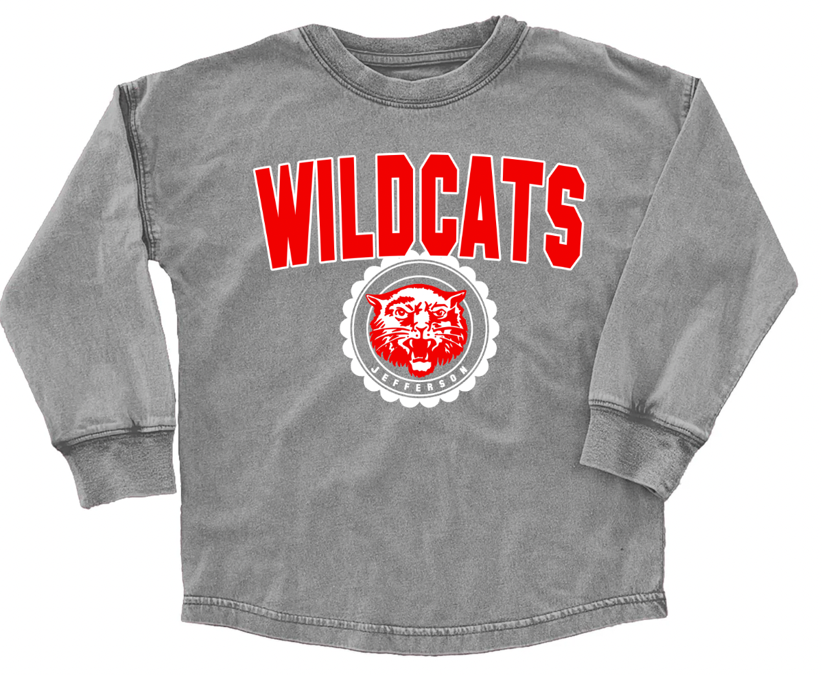 School Faded Long Sleeve Washed T-Shirt