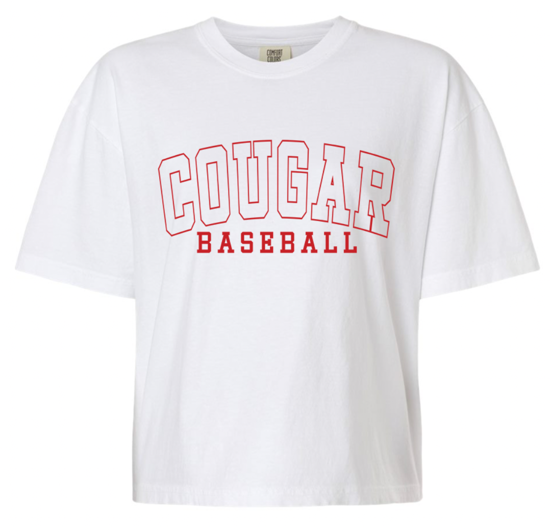 Cougar Block Letter Custom School Tee
