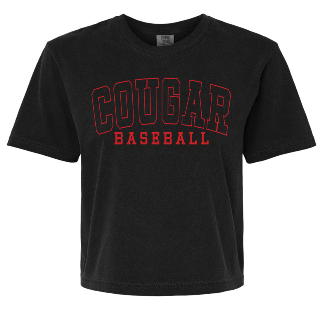 Cougar Block Letter Custom School Tee