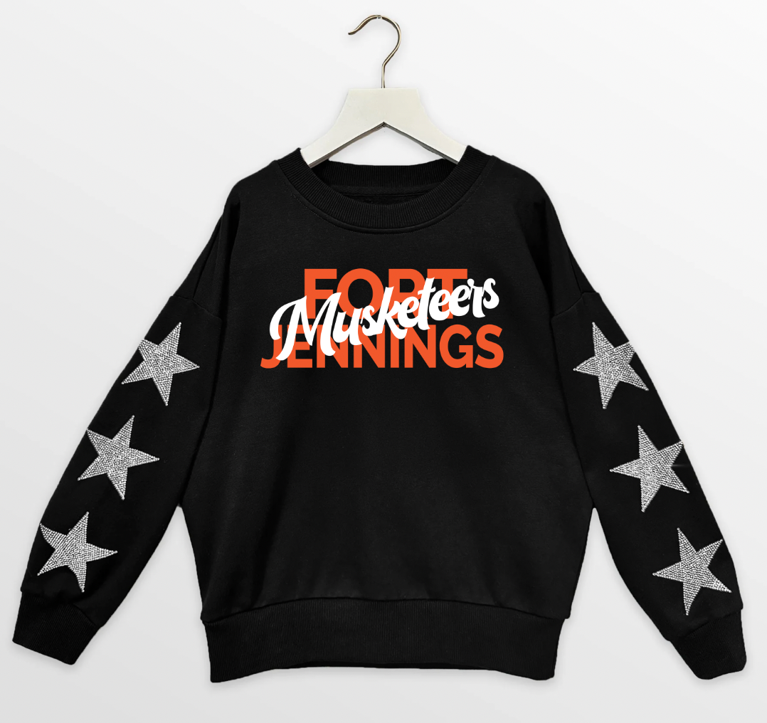 Gameday Couture Rhinestone Sleeve Youth/Adult Sweatshirt Black FINAL SALE