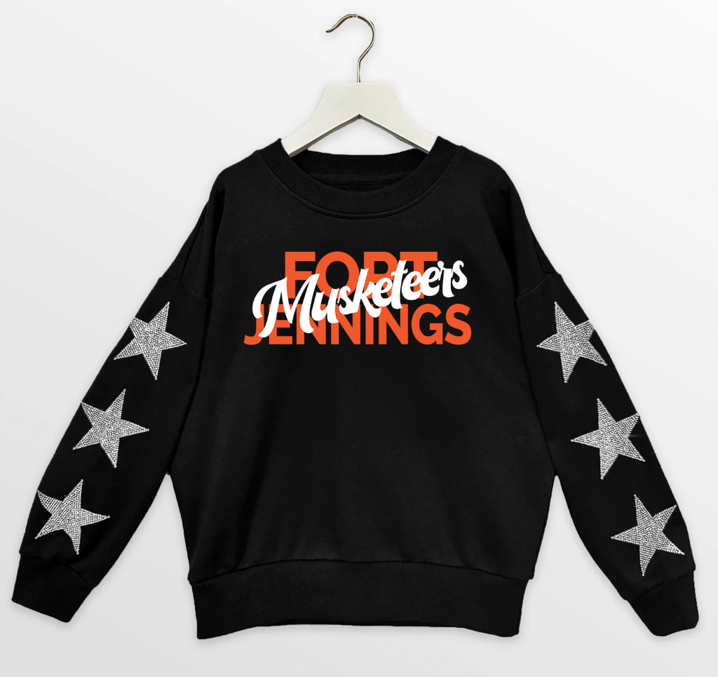 PREORDER Gameday Couture Rhinestone Sleeve Sweatshirt Black