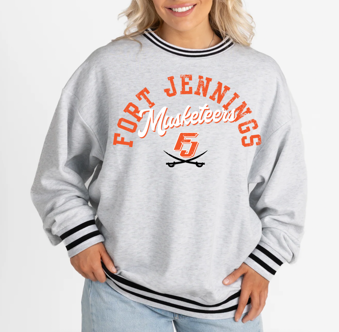 PREORDER Gameday Couture Vintage Striped Cuff Fleece Sweatshirt
