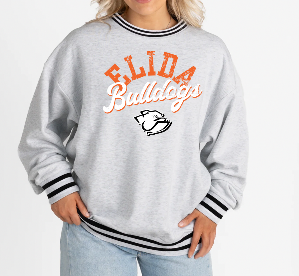 PREORDER Gameday Couture Vintage Striped Cuff Fleece Sweatshirt