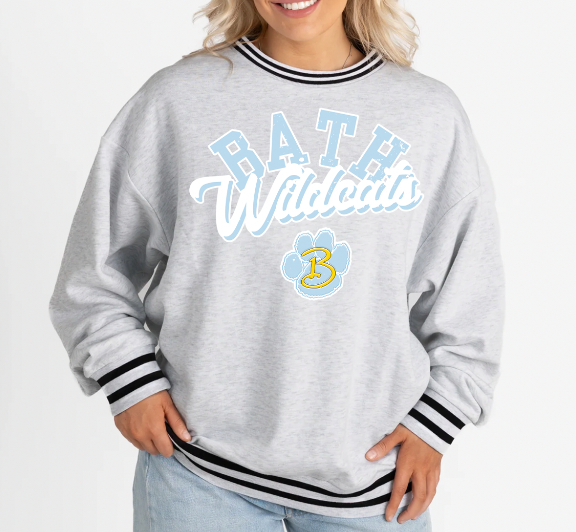 PREORDER Gameday Couture Vintage Striped Cuff Fleece Sweatshirt