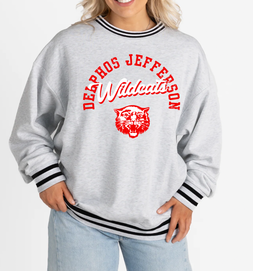 PREORDER Gameday Couture Vintage Striped Cuff Fleece Sweatshirt