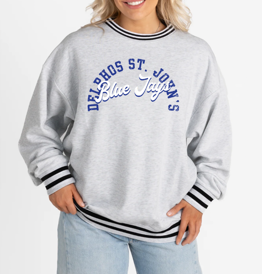 PREORDER Gameday Couture Vintage Striped Cuff Fleece Sweatshirt