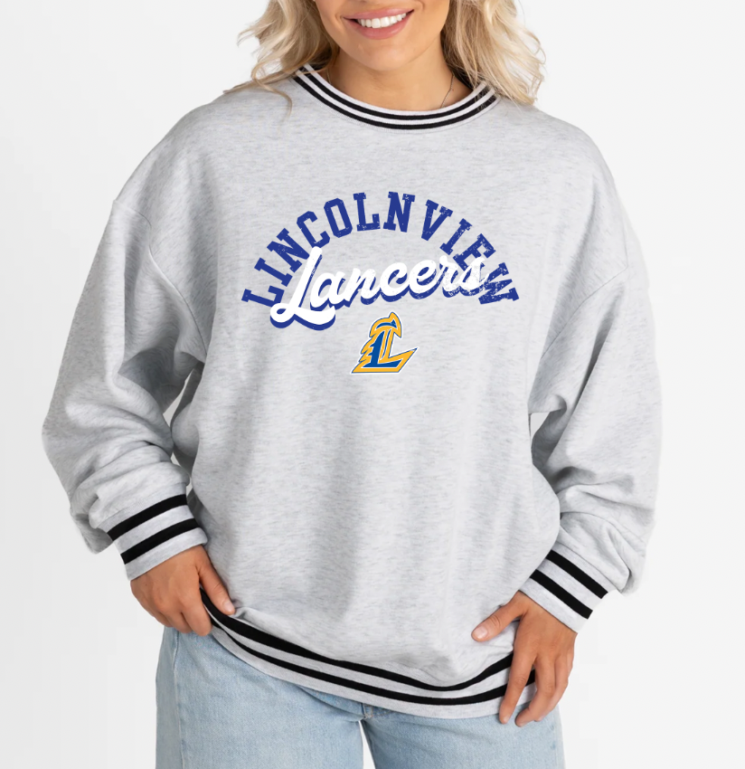 PREORDER Gameday Couture Vintage Striped Cuff Fleece Sweatshirt