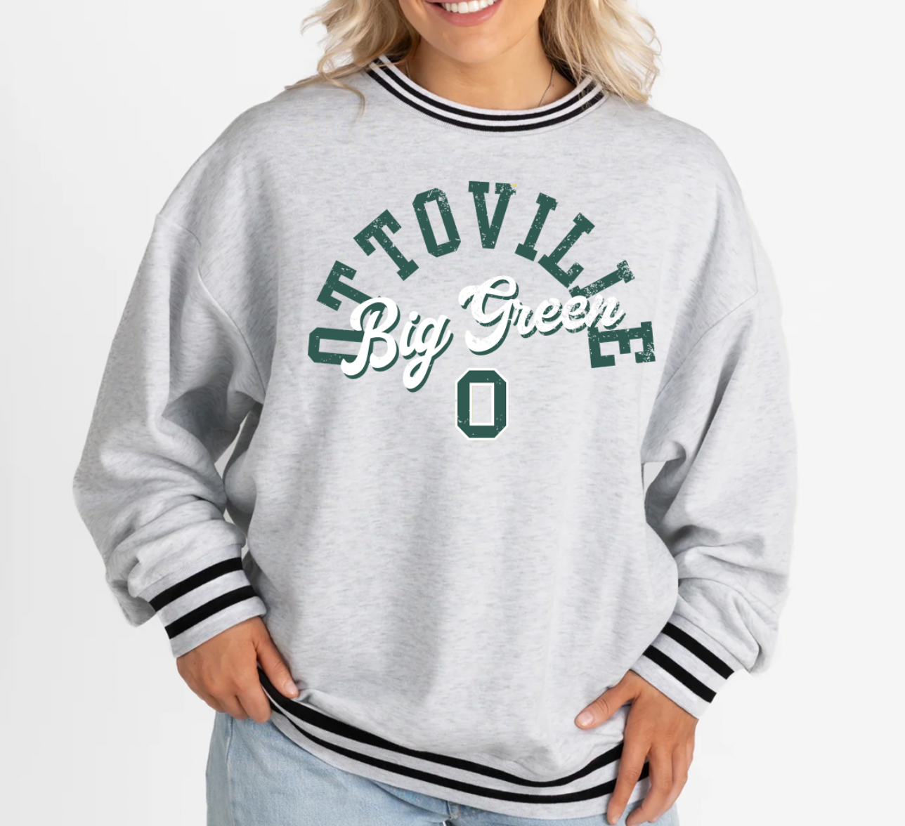 PREORDER Gameday Couture Vintage Striped Cuff Fleece Sweatshirt