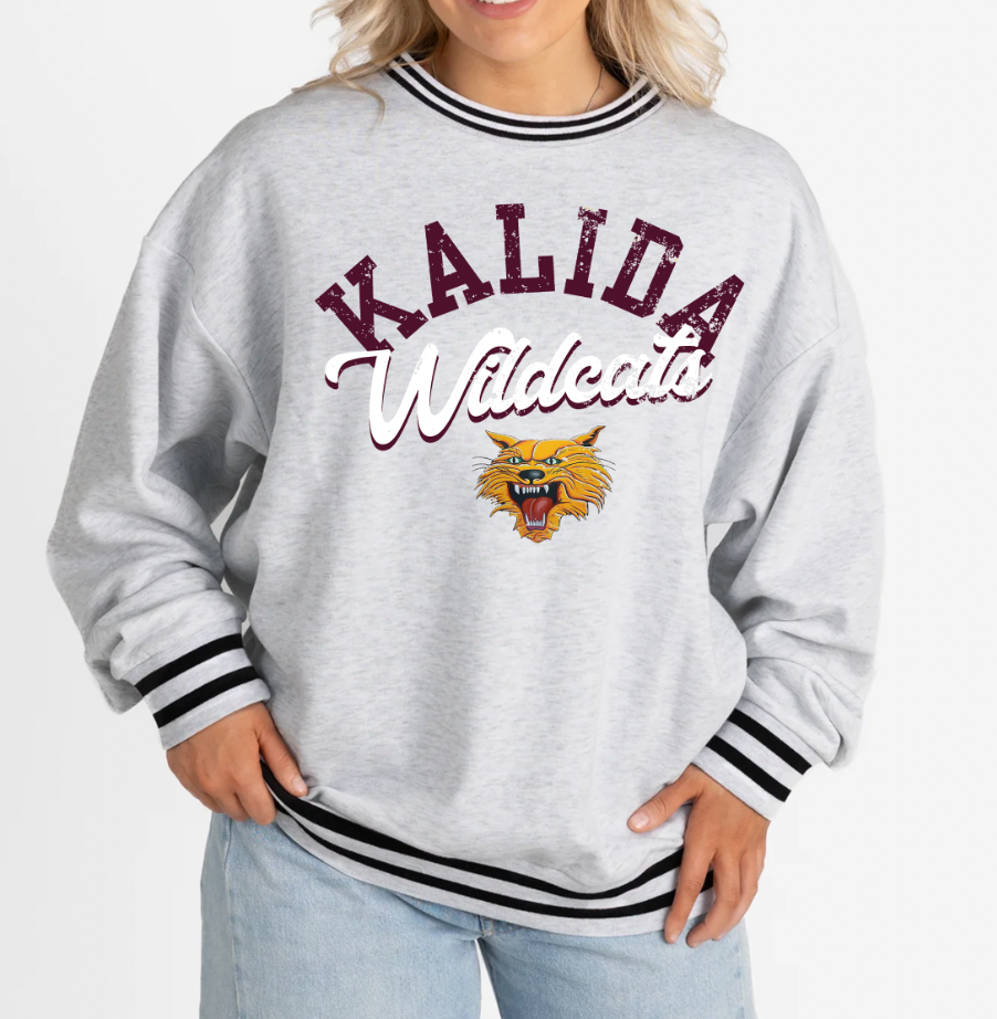 PREORDER Gameday Couture Vintage Striped Cuff Fleece Sweatshirt