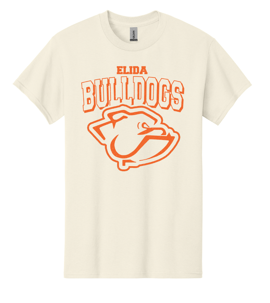 Elida Bulldogs on Natural T-Shirt