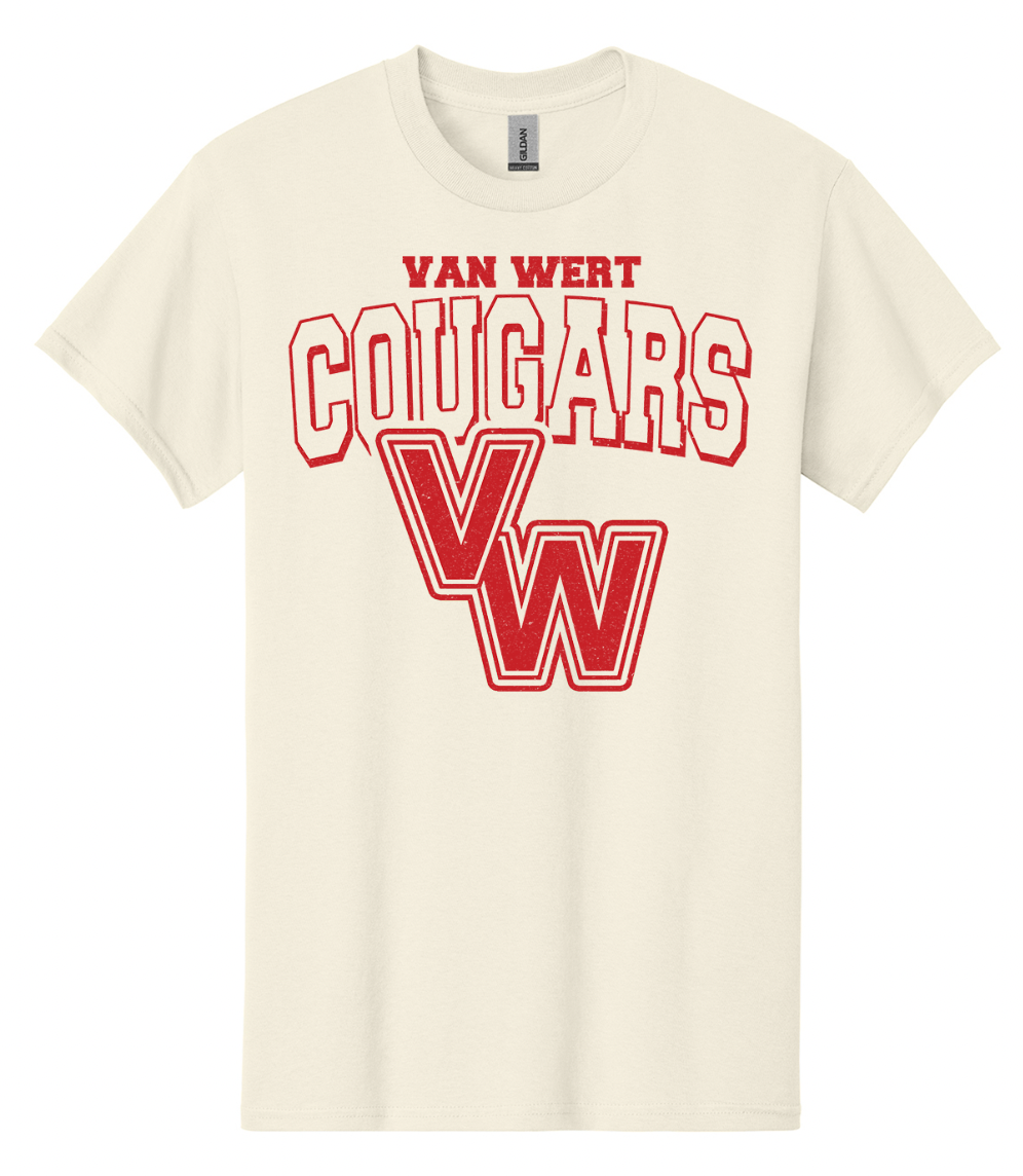 Van Wert Cougars on Natural T-Shirt