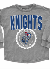 Youth / Adult School Faded Oversized Long Sleeve Washed T-Shirt FINAL SALE