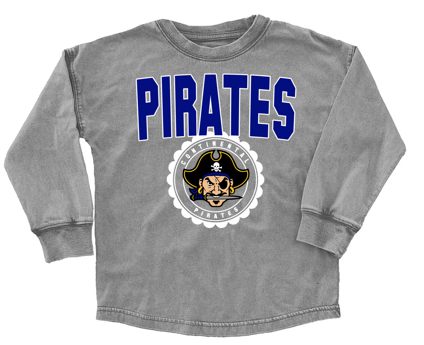 Youth / Adult School Faded Oversized Long Sleeve Washed T-Shirt