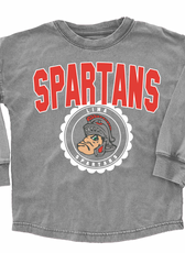 Youth / Adult School Faded Oversized Long Sleeve Washed T-Shirt FINAL SALE