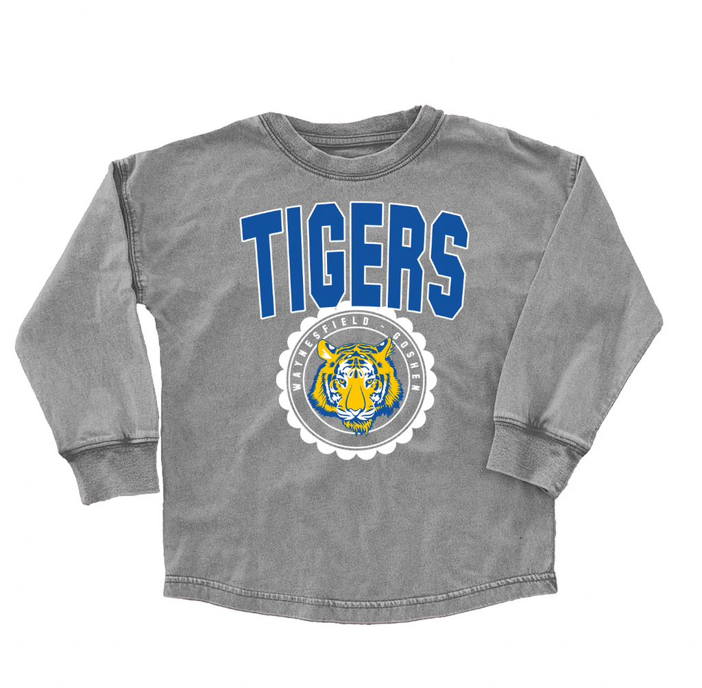 Youth / Adult School Faded Oversized Long Sleeve Washed T-Shirt FINAL SALE
