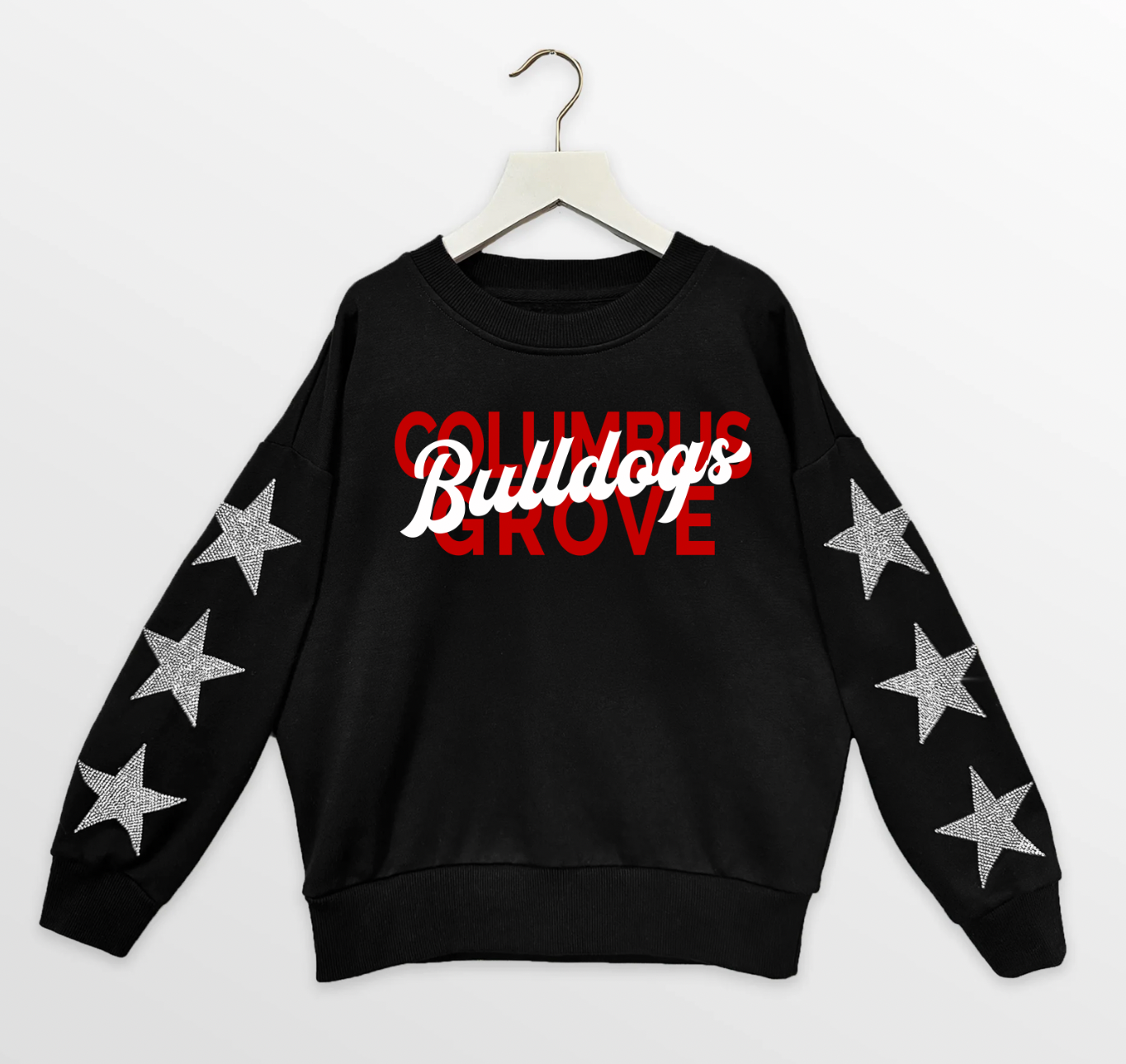 Gameday Couture Rhinestone Sleeve Youth/Adult Sweatshirt Black FINAL SALE