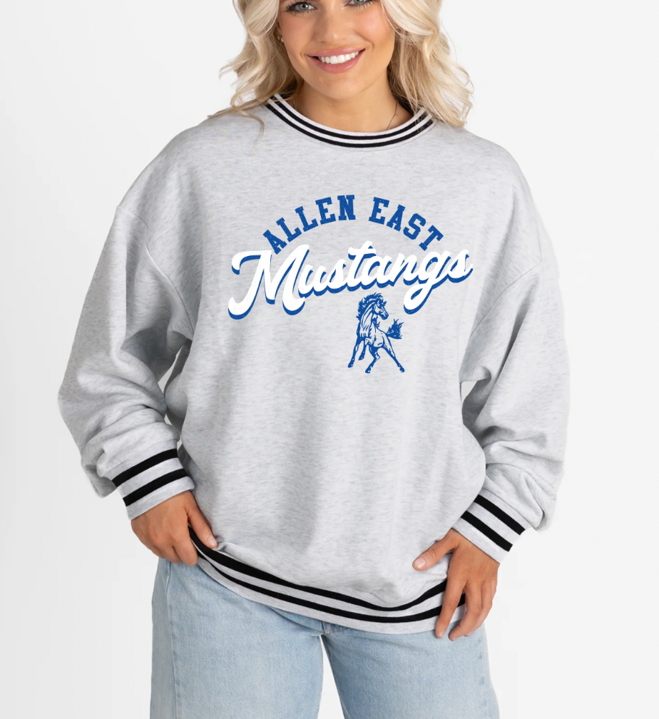 Adult Gameday Couture Vintage Striped Cuff Fleece Sweatshirt FINAL SALE