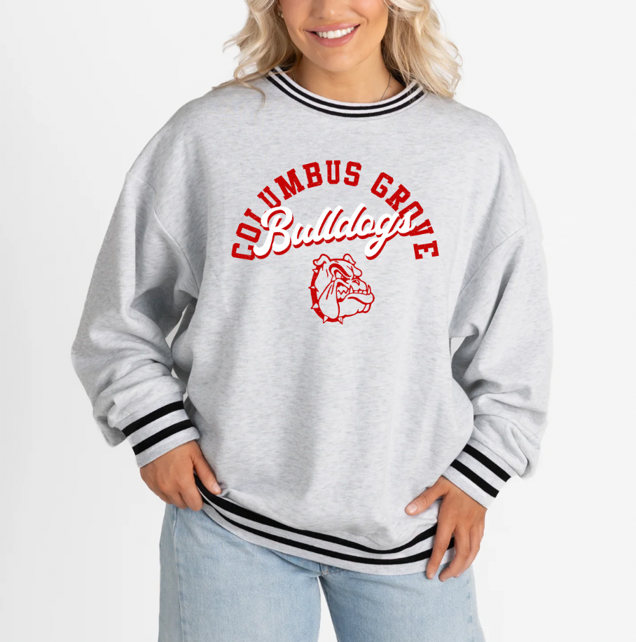 Adult Gameday Couture Vintage Striped Cuff Fleece Sweatshirt FINAL SALE