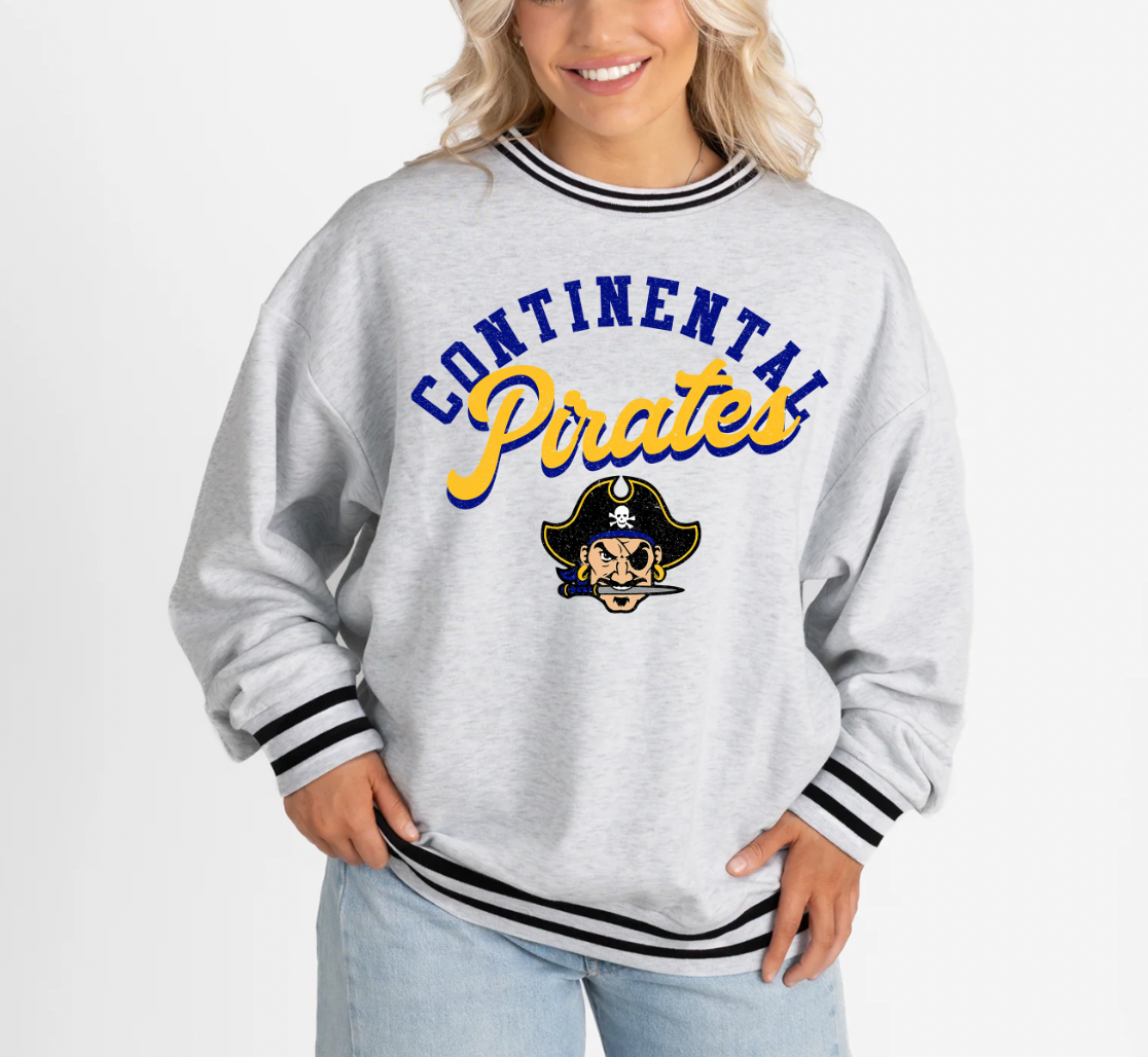 Adult Gameday Couture Vintage Striped Cuff Fleece Sweatshirt FINAL SALE