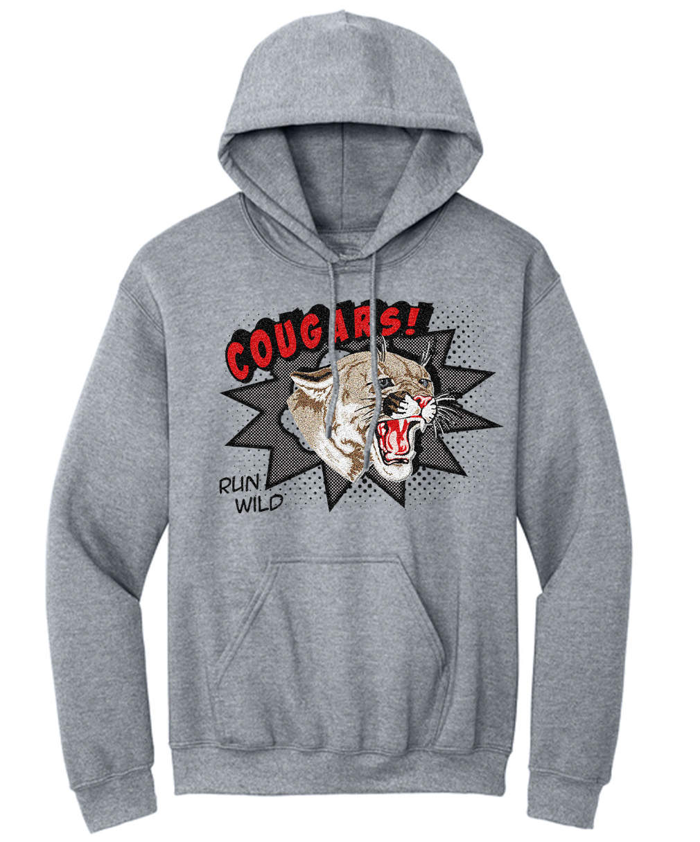 Van Wert Cougar Comic Youth/Adult Hoodie