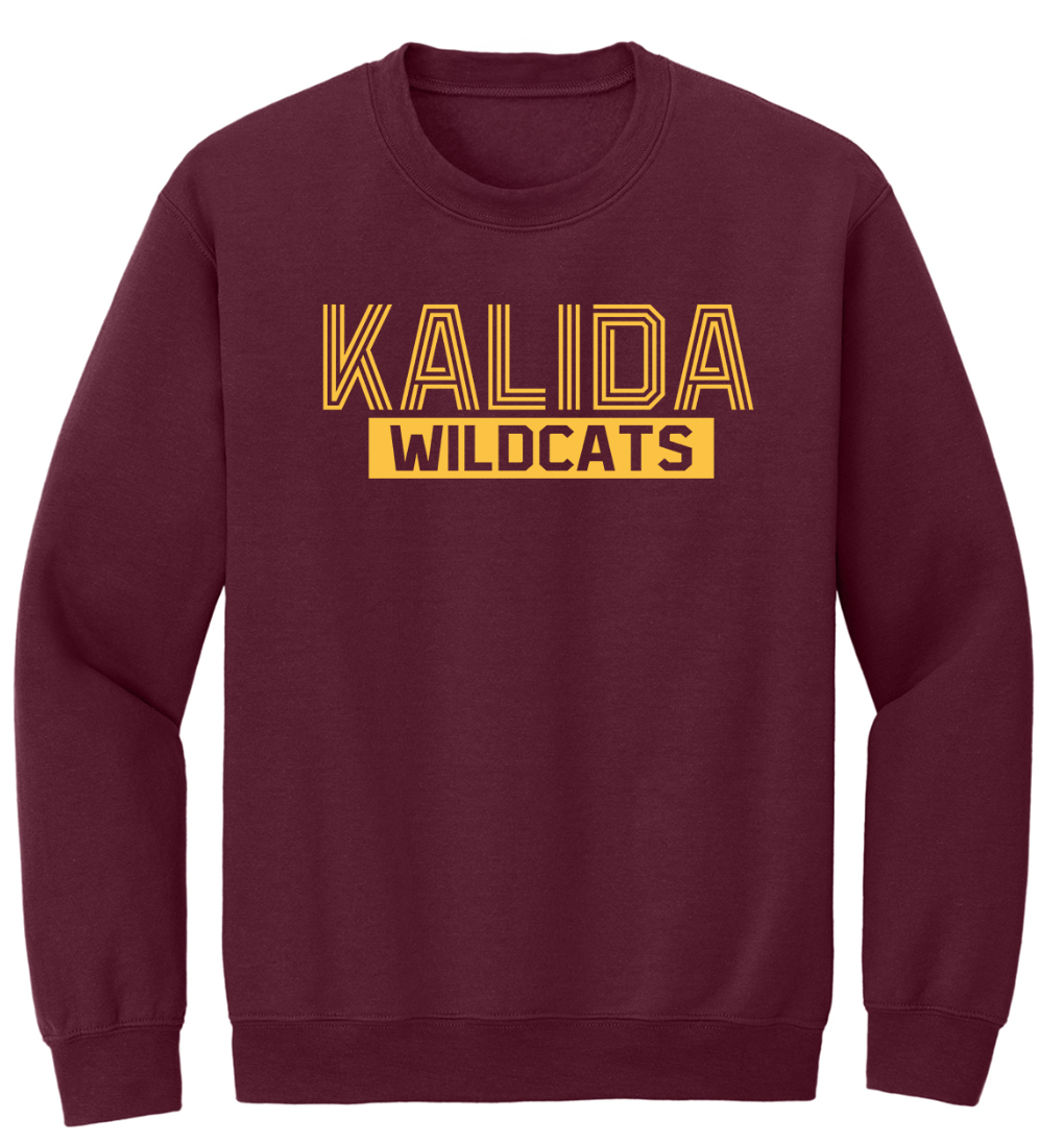 Kalida Striped Font Youth/Adult Crew