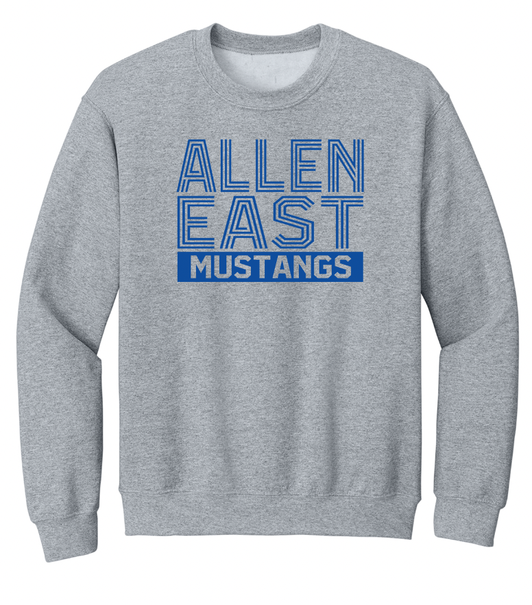Allen East Striped Font Youth/Adult Crew