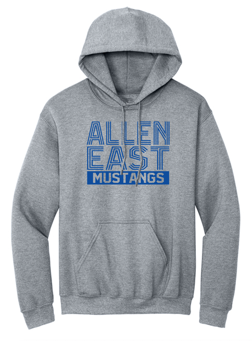 Allen East Striped Font Youth/Adult Hoodie